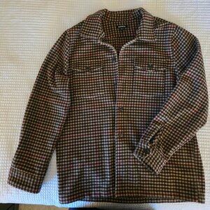 Mens Express brown check shacket